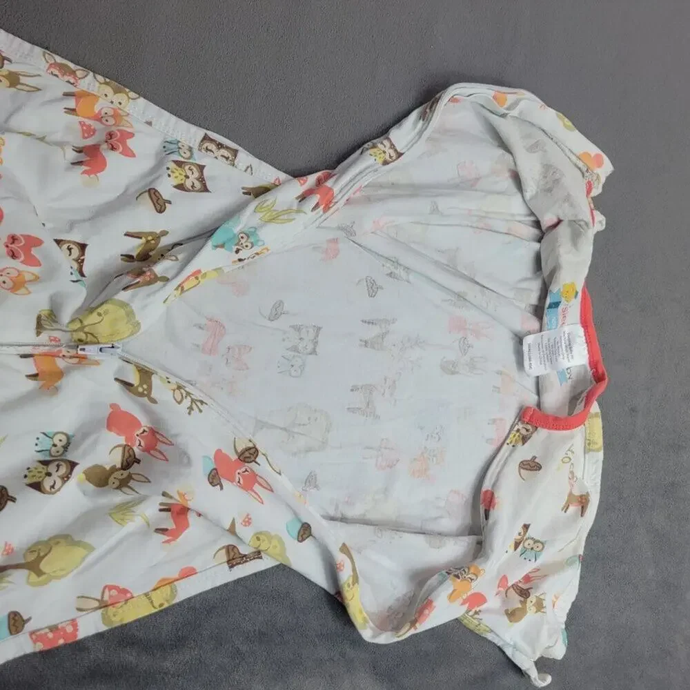 Sleeping Baby INC Baby Sleep Sack Woodland Animals Print Small 4M-8M 100% Cotton